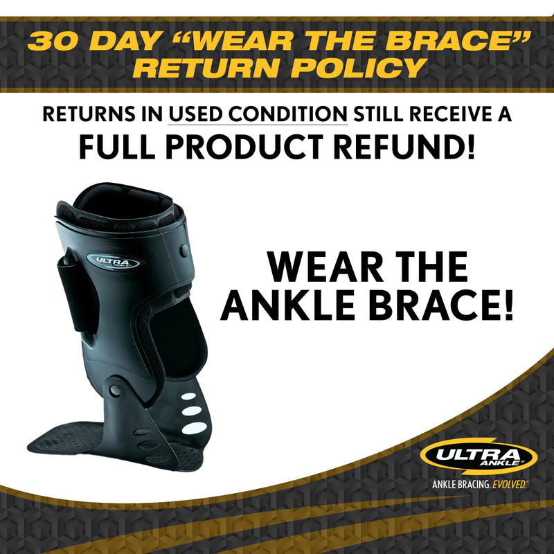 Ultra High-5 Ankle Support Brace – Everyday Stability Gear for Chronic Ankle Instability – Rigid Bilateral Shell, Boot-Ready Fit for Workers, Hikers, & Comfortable Support for Active Aging Adults - Medium Black Medium (Pack of 1)