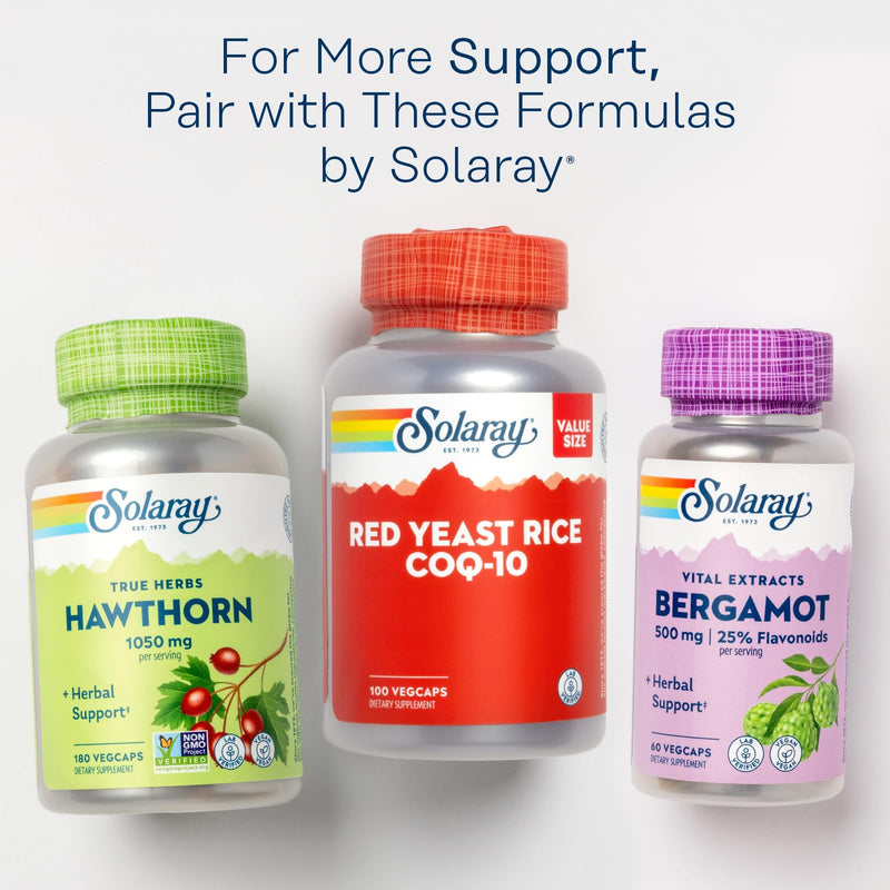 [Australia] - SOLARAY Red Yeast Rice Plus CoQ-10 & No-Flush Niacin Vitamin B-3, Healthy Heart & Cardiovascular Support, Non-Irradiated & Citrinin Free, 60 Day Money Back Guarantee, 100 Servings, 100 VegCaps 100 Count (Pack of 1) 