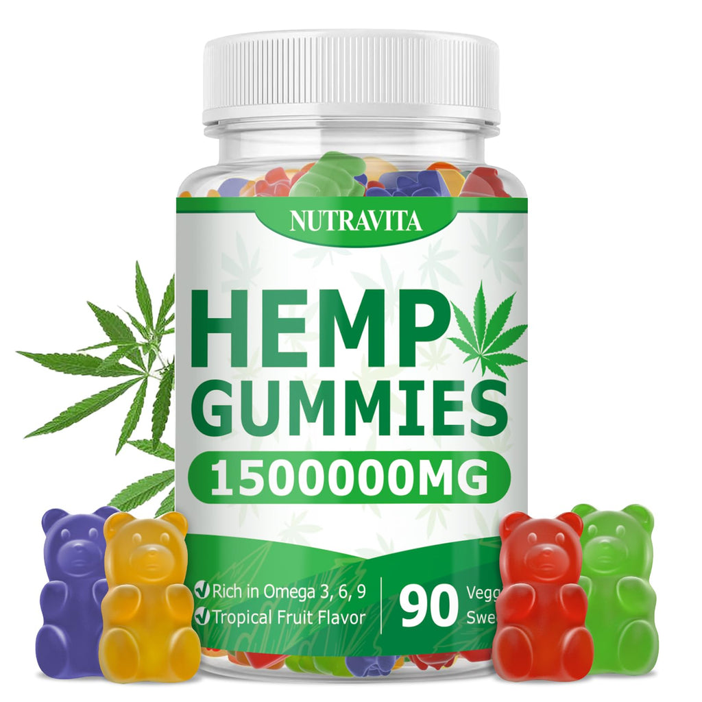 Naturals Fruit Hemp Gummies 1,500,000mg High Strength - Natural Hemp Oil Infused Gummies Great for Peace & Relaxation,America's #1 Favorite Hemp Gummy Brand - 90 Gummies