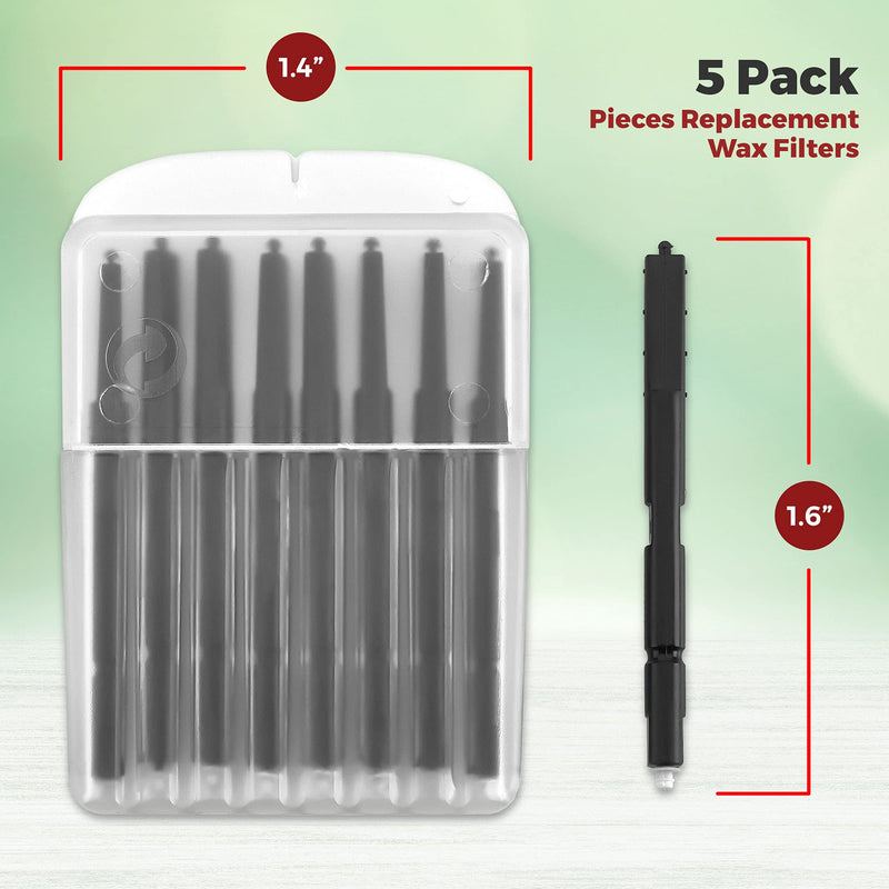 MEDca Hearing Aid Ear Wax Guard Filters - 5 Pack/40 Pieces Replacement Wax Filters Prevent Cerumen Dust and Grease Build Up Compatible w/Phonak, Resound, Widex, Unitron and Jungle Care Hearing Aids