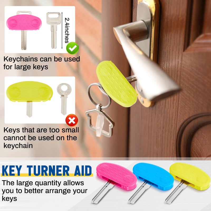 [Australia] - 6 Pack Easier to Grip Key Turner Aid Bright Aid Key Turners for Arthritis Red, Blue and Yellow Key Turner for Weak or Elderly Hands 