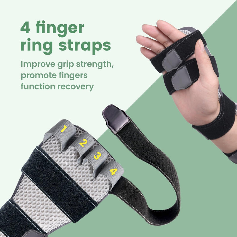 Radial Nerve Palsy Splint for Wrist Drop, Adjustable Static Fingers Fixation Brace, for Crutch Palsy, Limp Finger, Mcp Arthroplasty, Stroke Hand Recovery - Fits Right & Left Hand