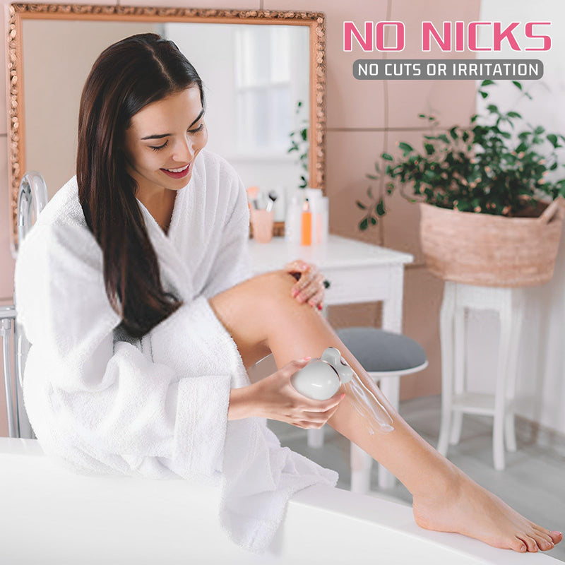 Electric Razors for Women: Rechargeable Shaver with Detachable Head - 5D Wet and Dry Lady Hair Remover for Legs and Hand (Gold)