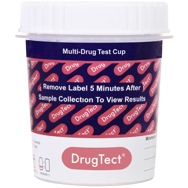 DrugTect 12 Panel Drug Test Cup - CLIA Waived Fentanyl - 1 Pack | Workplace Urine Drug Screening Including Fentanyl: AMP, BAR, BUP, BZO, COC, FYL, MDMA, MET, MOP, MTD, OXY, THC