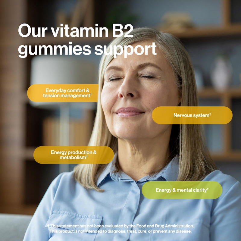 kindnature Vitamin B2 Gummies - Riboflavin 400mg Supplement for Kids & Adults - Non-GMO, Soy & Gluten-Free, Vegan Chewable Gummies (30 Day Supply) 1
