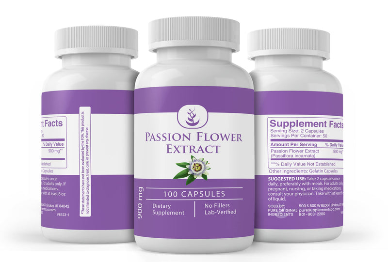 [Australia] - PURE ORIGINAL INGREDIENTS Passion Flower Extract, (100 Capsules) Always Pure, No Additives or Fillers, Lab Verified 100 Count (Pack of 1) 