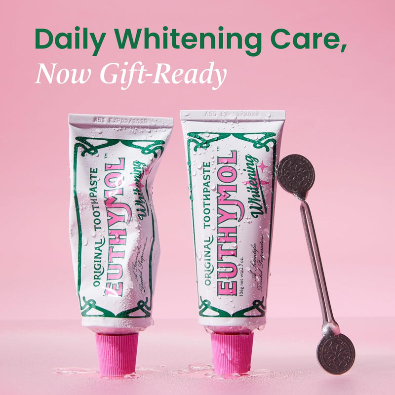 EUTHYMOL Whitening Toothpaste Gift Set | 3.7 oz*2 + Squeezer Set | Whitening Toothpaste, Squeezer set for Sensitive Gum & Teeth, Refreshing Breath, Cavity Prevention, Best Gift for Loved One