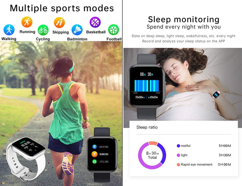 [Australia] - Smart Watch Answer Make Call, Smartwatch for Android iOS Phones with Call Text, Life Water-Resistant Heart Rate Blood Pressure SpO2 Pedometer Sleep Tracker Smart Watch for Women Men (Pink) 