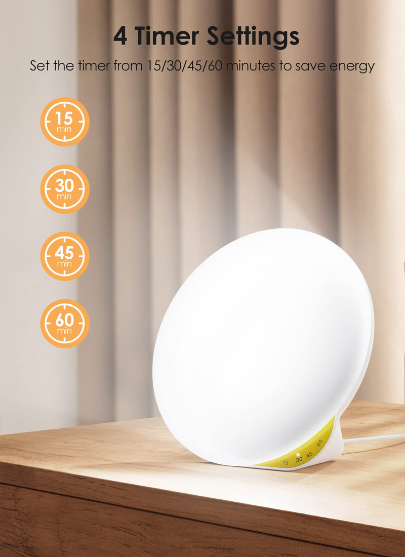 [Australia] - MediAcous Light Therapy Lamp, UV-Free 10000Lux Therapy Light, Sunlight Lamp with 4 Brightness Levels & Color Temperature & Timer, Daylight Lamp with Memory Function, Touch Control & Compact Size 
