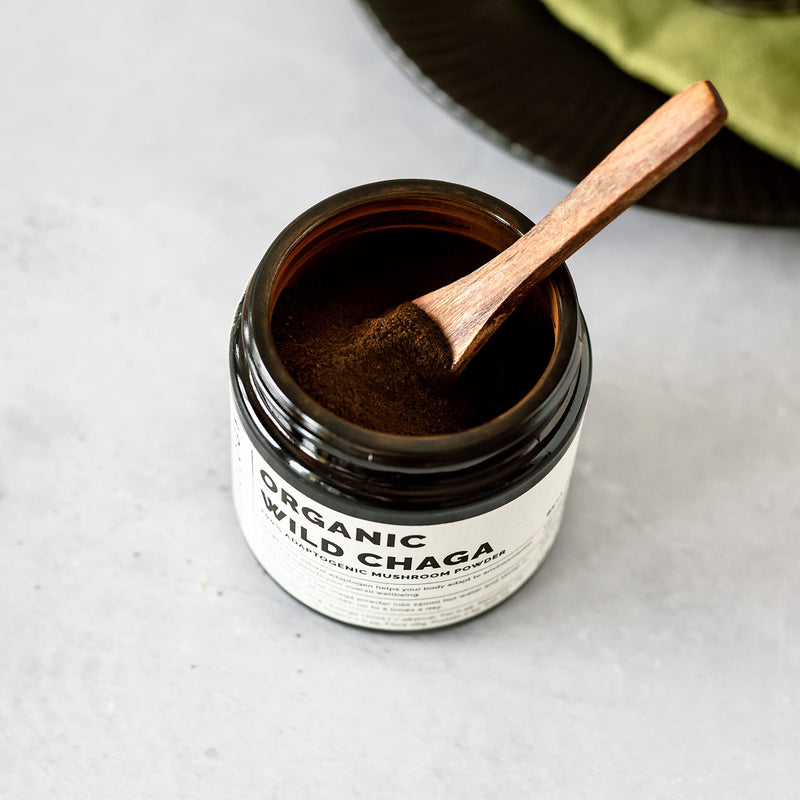 Erbology Organic Chaga Mushroom Powder 50 Servings - 7% Beta-glucans - Immunity Support - Inonotus Obliquus - Small Batch - Sustainably Wild Harvested in Finland - Vegan - Non-GMO - No Added Fillers