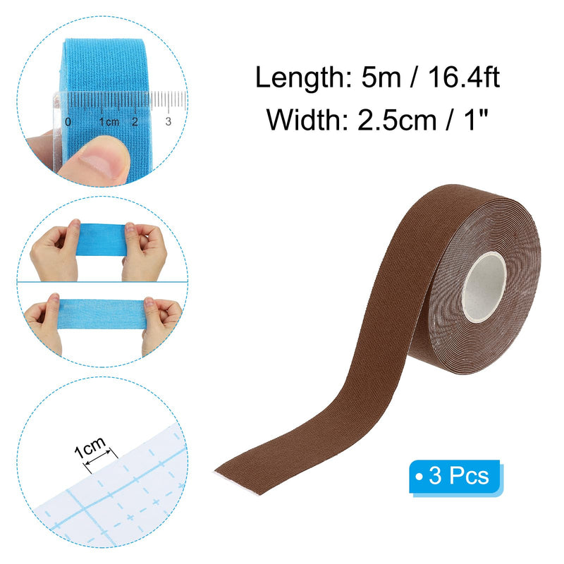 PATIKIL Aerial Hoop Tape, Athletic Tape Adhesive Non-Slip Grip Tape Yoga Rig Sports Tape for Wrapping Exercises Gymnastics Brown 16.4ft x 1 Inch