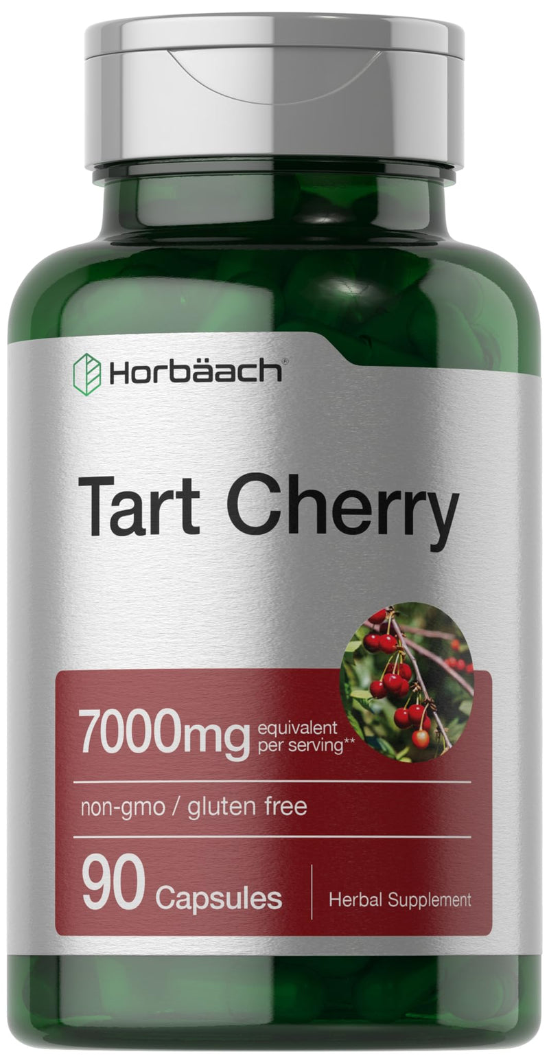 Horbäach Tart Cherry Extract 7000mg | 90 Capsules | Traditional Herb Supplement | Non-GMO and Gluten Free Formula