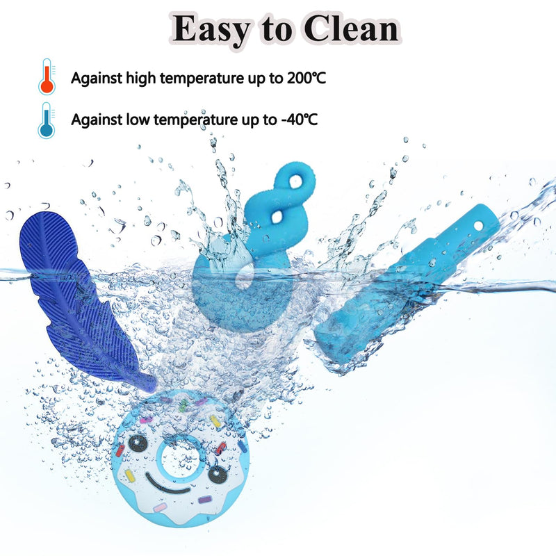 [Australia] - Sensory Chew Necklace for Kids Boys Girls, 6 Pack Silicone Chew Toys for Kids with ADHD Autism, Anxiety, Chewy Necklace Sensory Reduce Adults Children Chewing Fidgeting Blue 