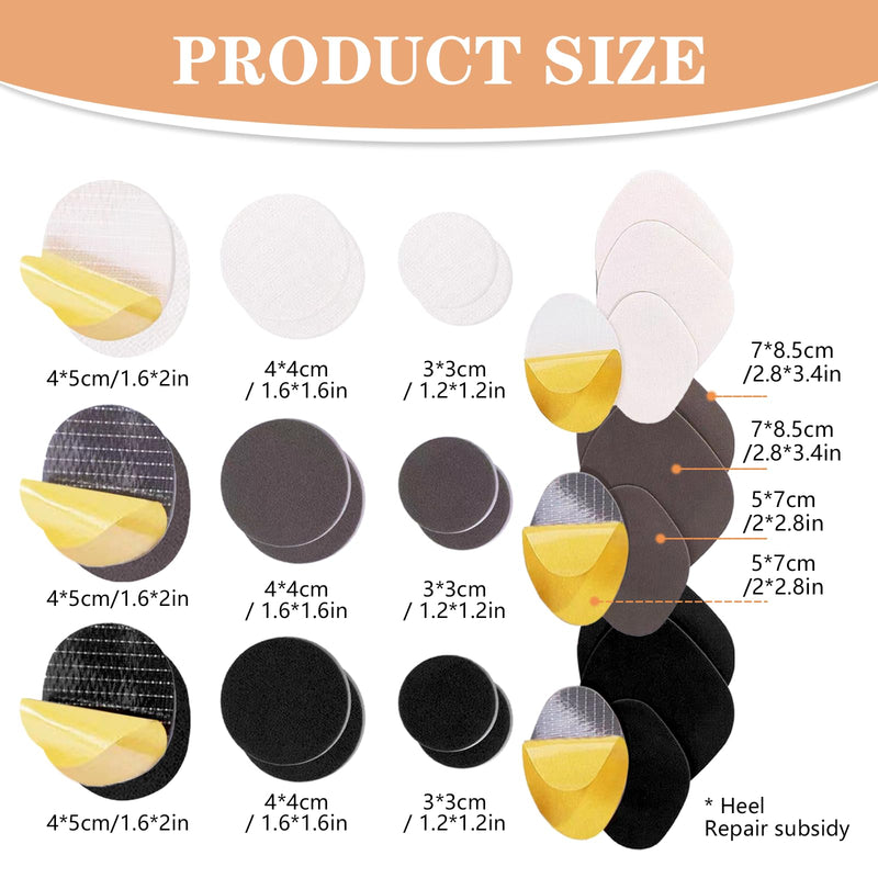 [Australia] - HESUSUSI Self-adhesive Repair Patches, Pack of 30 Shoe Repair Patch Kit Shoe Hole Repair Patch Round Self-Adhesive Heel Patch Self-Adhesive Shoe Heel Protection for Sneakers 
