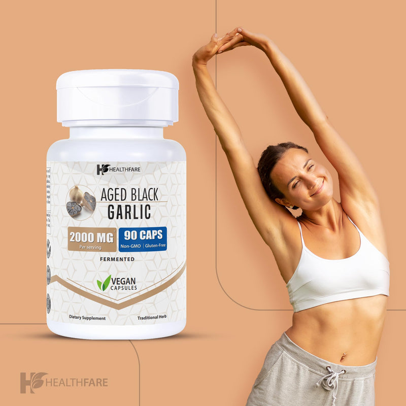 [Australia] - Fermented Black Garlic Extract Dietary Supplement 2000mg | 90 Caps | Maximum Strength | Non-GMO | Gluten Free 90 Count (Pack of 1) 