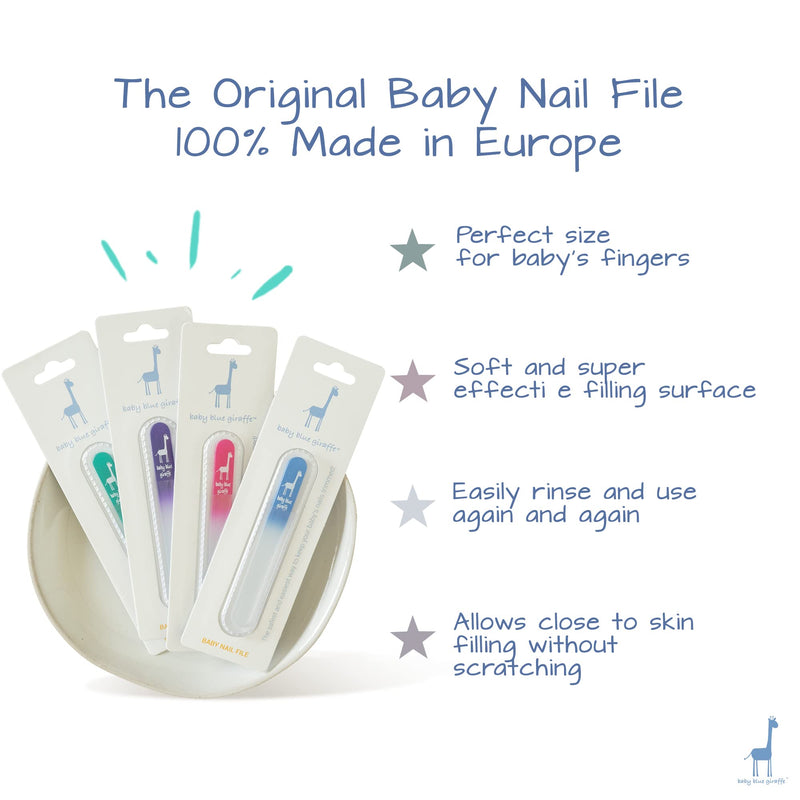 [Australia] - Baby Nail File, Safe Alternative for Nail Clippers, Must-Have Baby Essentials, Ideal Gift for Any Occasion Including Baby Shower, Blue - Baby Blue Giraffe 