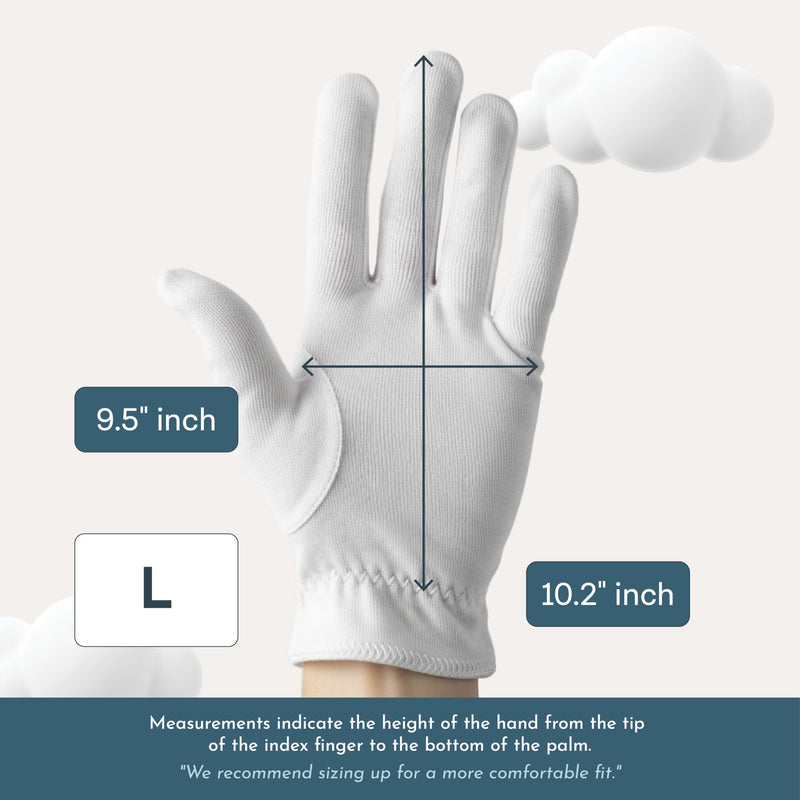 [Australia] - Cottonnerie Cotton Gloves for Dry Hands Sleeping, Moisturizing Gloves Overnight, Hand Moisturizer Gloves, Moisture Gloves for Dry Hands Overnight, Sleeping Gloves, Eczema Gloves, Large 8 Pair Original Large 8.0 