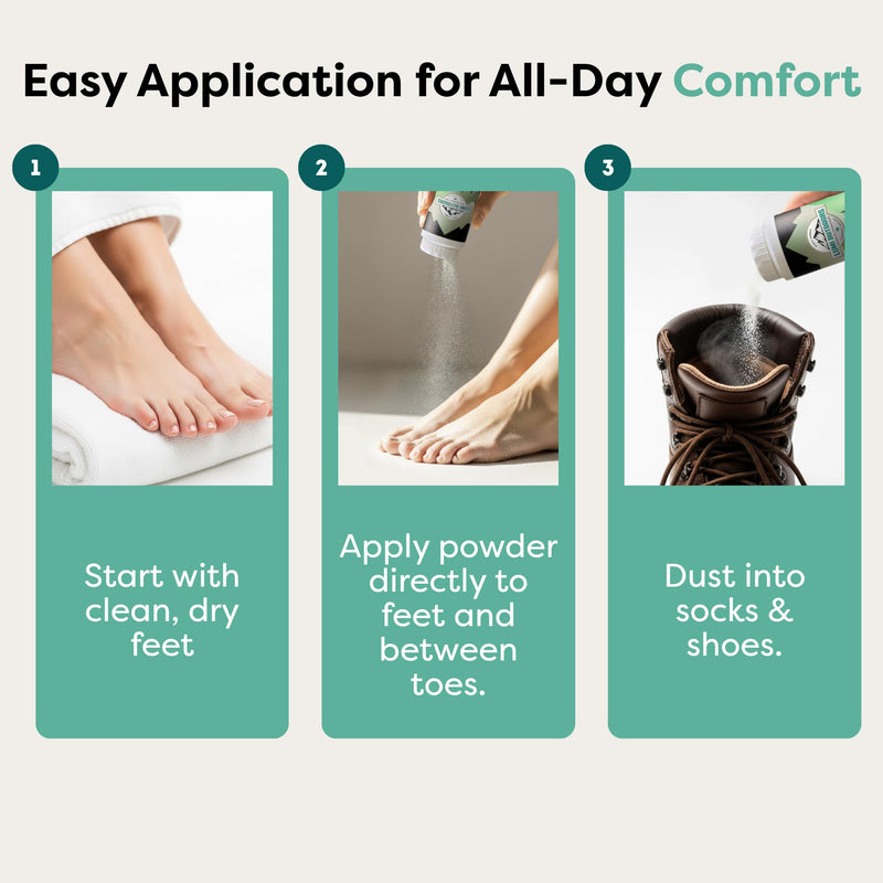 Lumi Outdoors Natural Foot Powder Deodorizer & Shoe Odor Eliminator - Talc Free Foot Deodorant 3.5 Ounce (Pack of 1)
