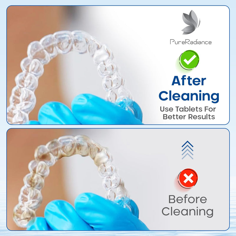 [Australia] - Ultrasonic Retainer Cleaner with Dryer Fan, 45kHz, 3 Cleaning & Drying Modes, 180ml Capacity – Ideal for Retainers, Aligners, Night Guards, Braces, Toothbrushes, & Jewelry (White) White 