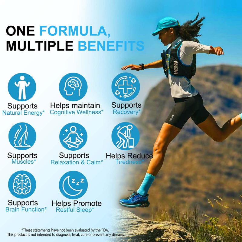 Magnesium Complex 8-in-1,1000mg High Potency with 8 Essential Forms, Vegan Capsules for Muscle, Nerve & Bowel Support, Relief Fatigue,90 Capsules