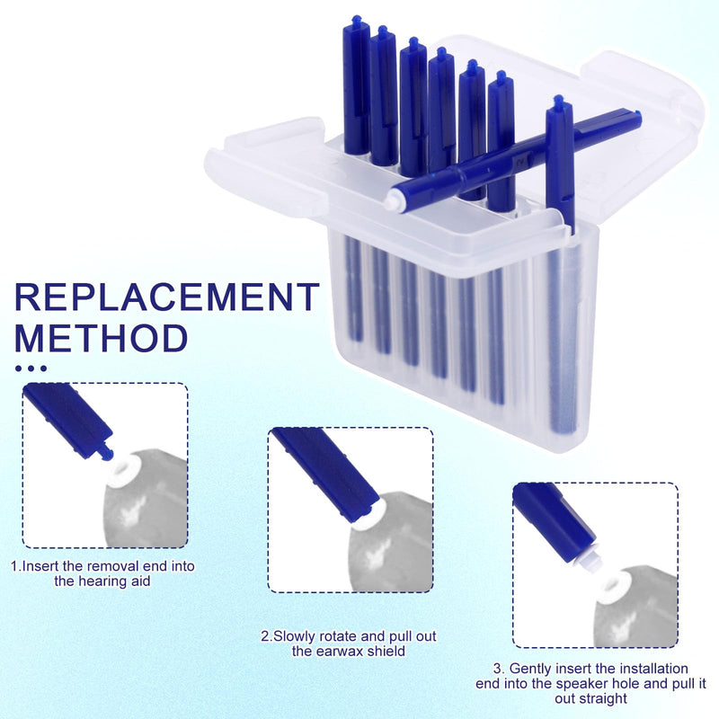 32pcs Wax Guard Filters for Audien Hearing Aid, Hearing Aid Filters with Cleaning Brushes Practical Cleaning Tools Compatible with Audien 32