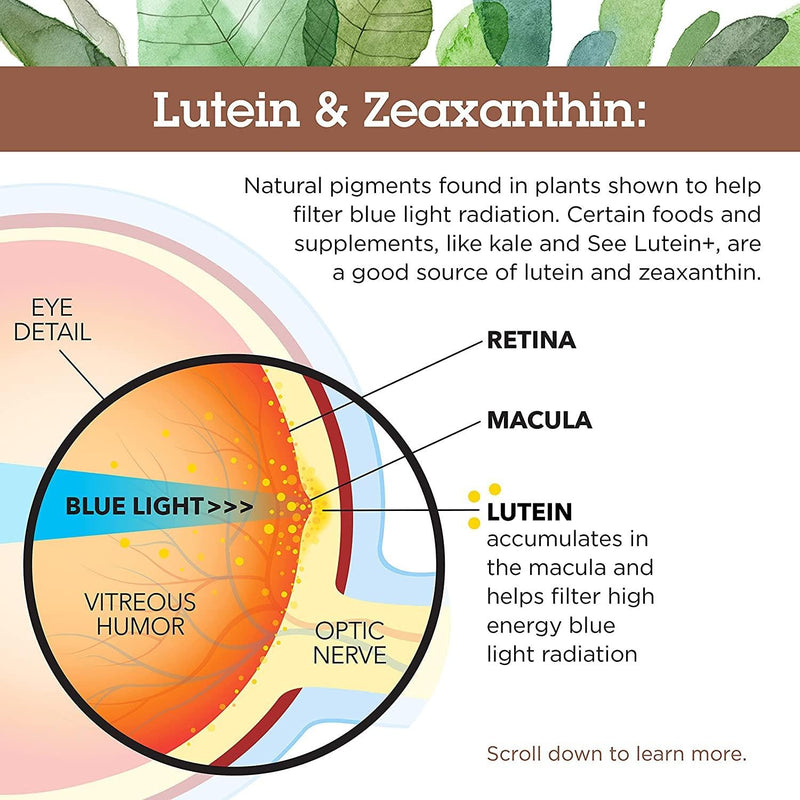 ECO-VITS Lutein (50mg) Zeaxanthin (10mg) & Meso-Zeaxanthin (10mg) 120 Capsules, Recyclable Packaging, Sealed Pouch. Macular Pigment & Blue Light Defense, High Potency