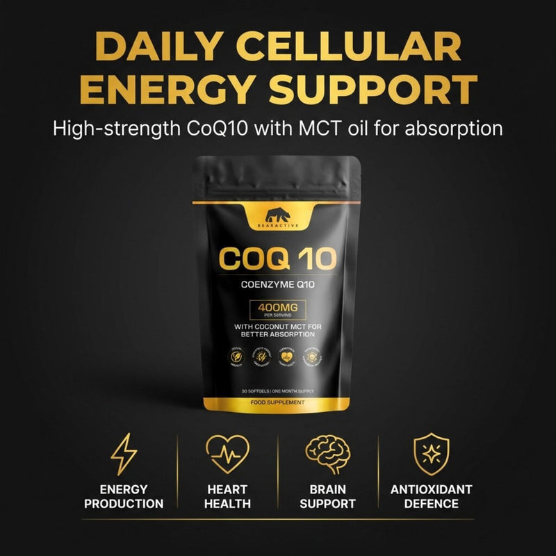 CoQ10 Supplement Softgels - Heart Health, Energy & Recovery - Coenzyme Q10 High Strength - Q10 Coenzyme Ubiquinone – 30 Vegan Softgels with Coconut MCT Oil (COQ10 400mg - 30 Softgels) COQ10 400mg - 30 Softgels