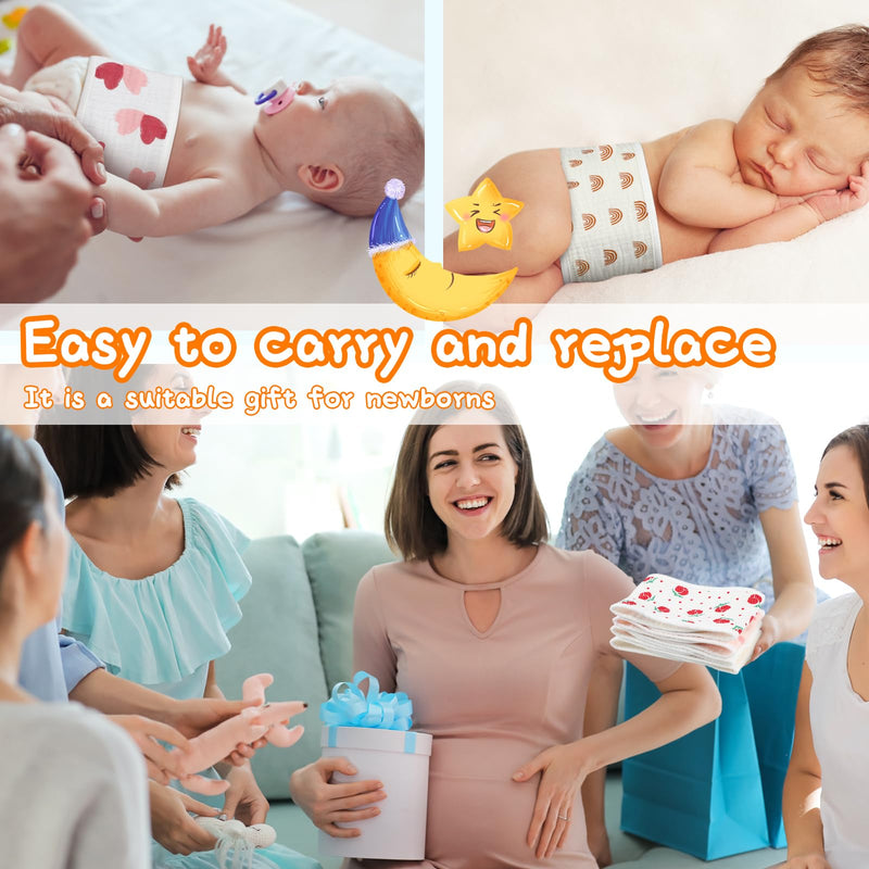 [Australia] - 8 Pcs Baby Infant Umbilical Cord Comfort Adjustable Cotton Belly Band for Protection, Baby Gifts for 0 To12 Months (Cute) Cute 