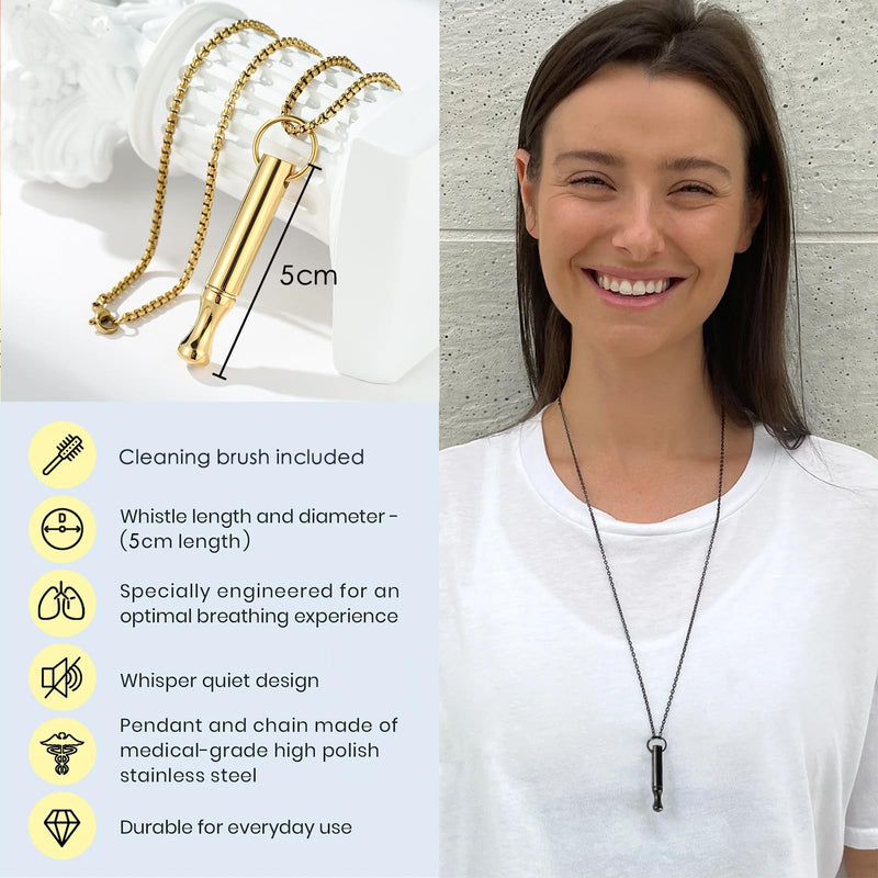[Australia] - Breathing Necklace for Anxiety Relief Quit Smoking Tools Breathe Easy Necklace Stop Smoking Aids Breathlace Necklace Fum Vaporless Inhaler Breathless Anxiety Necklace for Women/Men Style3 Black 