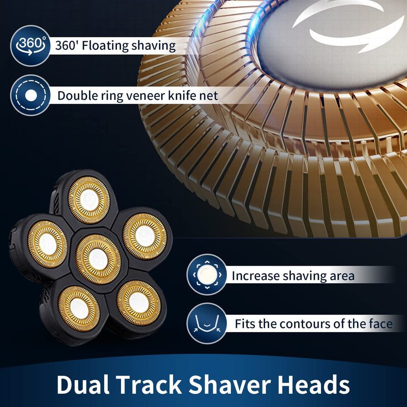 [Australia] - Electric Rotary Shaver for Men - Multifunctional Bald Head Shaver, Waterproof, Rechargeable Razor for Balding Men 