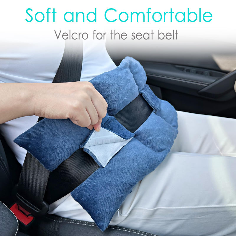 Ostomy Seat Belt Pillow Stoma Seatbelt Protector Ostomy Bag Cover Pillow for Driving Ileostomy Ostomy Support Pillow Urostomy Supplies Car Women Men Minky Dot Denim Blue
