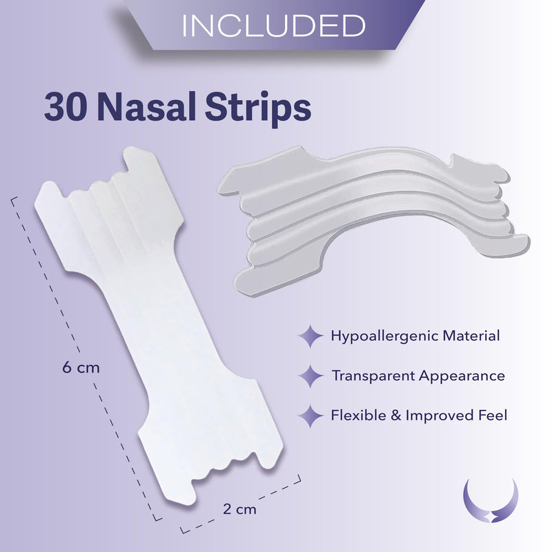 [Australia] - Anti Snoring Nose Tape, Nasal Strips Help Breathing, Better Night Sleep, Breathe Better, Increases Oxygen Intake, Snore Stopper, Clear Breath, 30 Count 