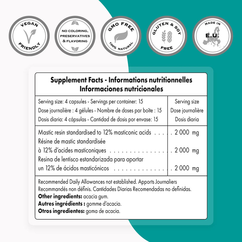 SuperSmart - H. Pylori Formula Bundle (Complete Action) - Probiotic L. Reuteri w/ Mastic Gum | Non-GMO & Gluten Free - 2x60 Vegetarian Capsules