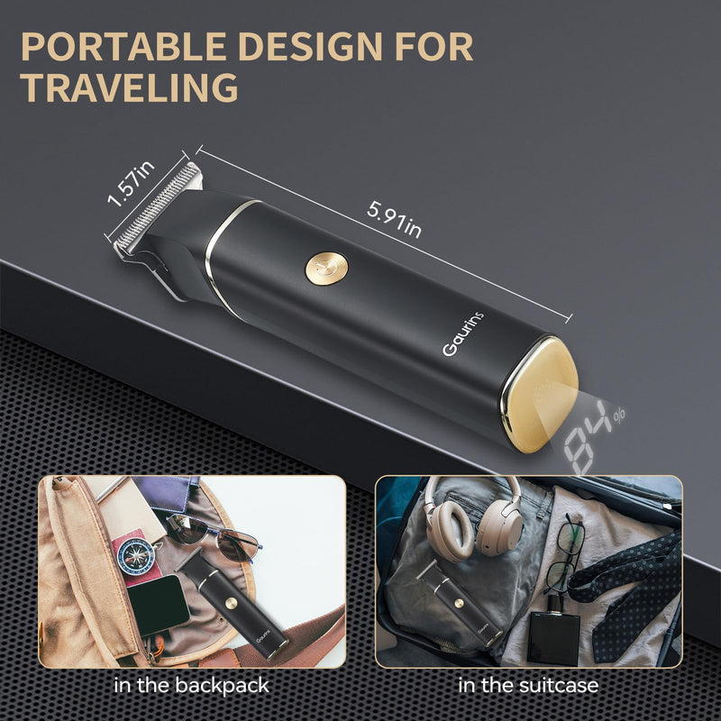 Hair Trimmer for Men, Beard Trimmer for Men Professional, Electric Razor Shavers Zero Gapped T Blade Edgers Liners, Barber Clippers for Hair Cutting Mustache Facial with LCD Display Gifts for Men Black