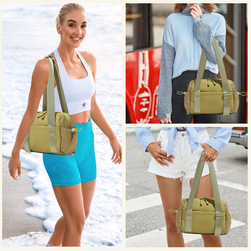 Small Gym Bag for Women Mini Gym Duffle Bag with Wet Compartment,mini duffle Tote Bag small duffle bag for Workout/Sport/Travel (Green) Green