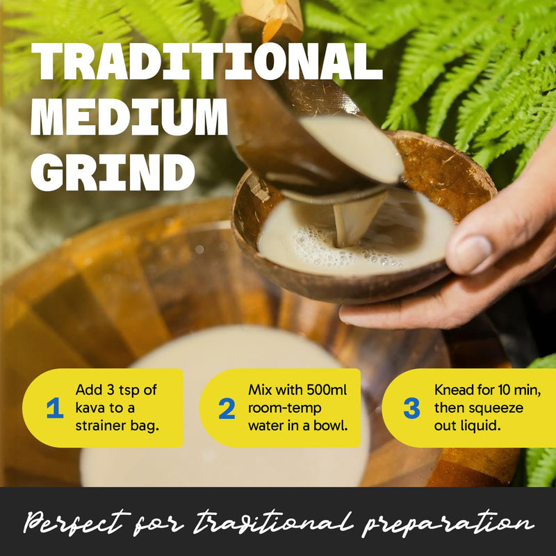 [Australia] - Premium Santa Cruz Powder, Medium Grind Noble Root, Easy to Prepare Kava with A Smooth and Creamy Taste, Kava Root Powder, 8 oz 