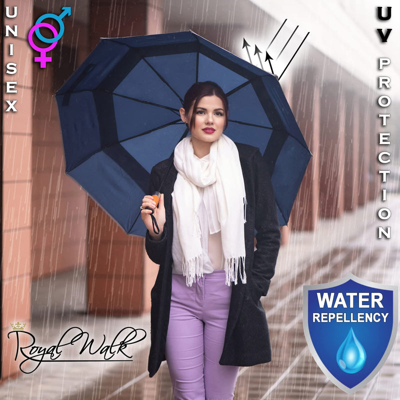 Royal Walk Large Umbrella + Vented Windproof Folding Umbrella