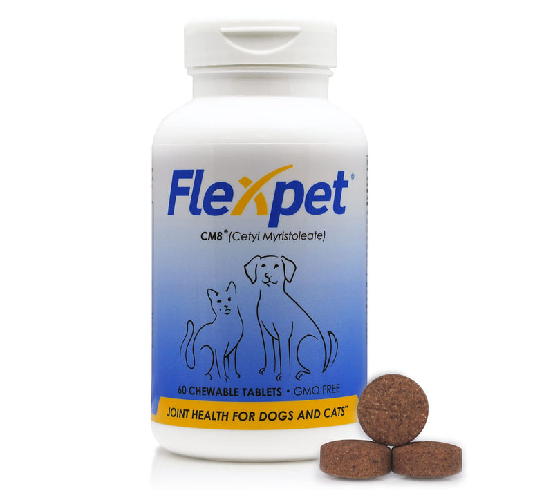 with CM8 Chewable Tablets for Joint Pain Relief in Dogs; Hip & Joint Pain Supplement Containing Cetyl Myristoleate (CM8) & Glucosamine: Single Bottle - 60 Chewable Tablets - PawsPlanet Australia