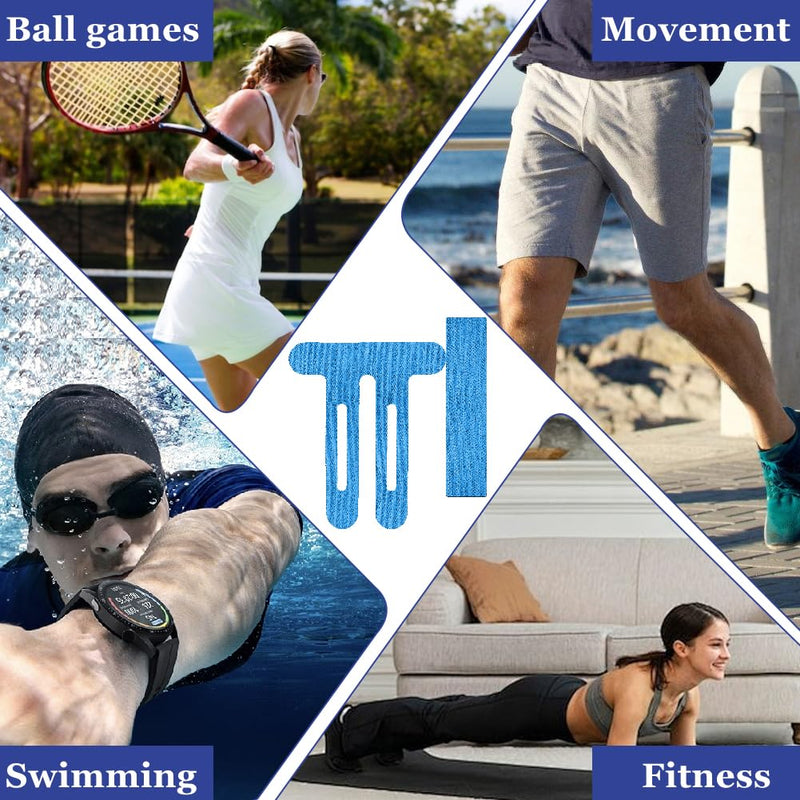 12PCS Kinesiology Tape for Knees with 10PCS Sport Tape Strips, SEILETOO Waterproof & Breathable Elastic Kinesiology Athletic Tape, Sports Support Tape Knee for Muscle Pain Relief and Joint Support