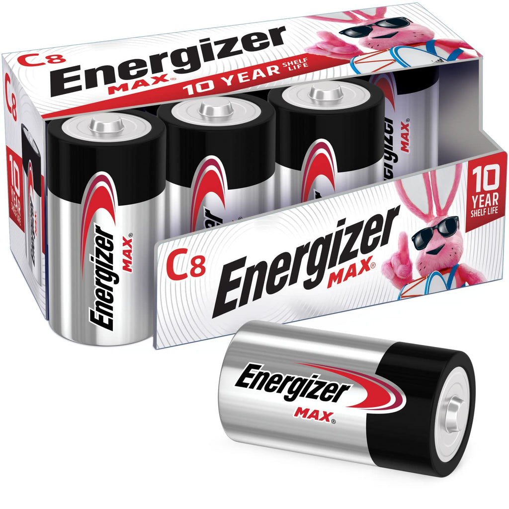 Energizer MAX C Batteries, Premium Alkaline C Cell Batteries (8 Battery Count) 8