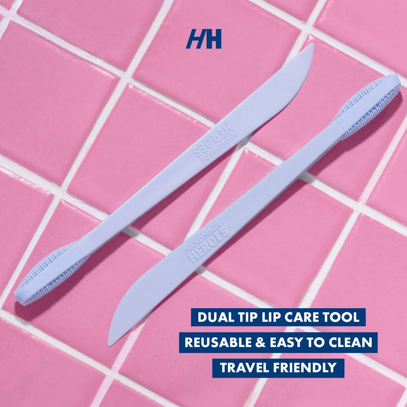 [Australia] - Handmade Heroes Lip Brush, Reusable Lip Exfoliator - Gentle Exfoliant, Use with Sugar Lip Polish and Lip Exfoliator Scrubber for Chapped and Dry Lips 2pc 