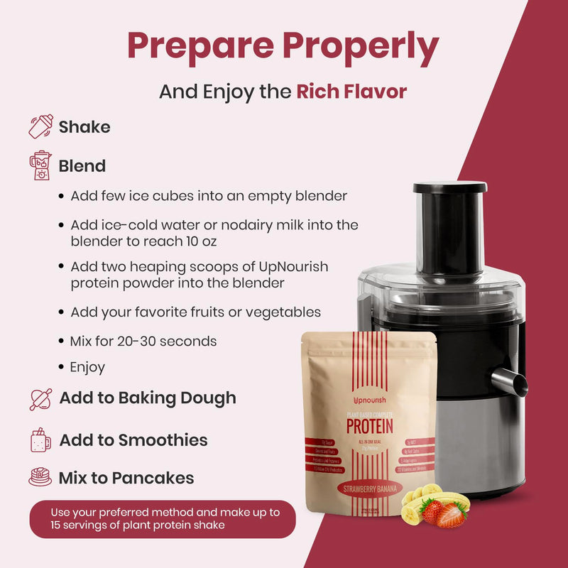 [Australia] - UpNourish Strawberry Banana Vegan Protein Powder 54 Superfoods Powder,1.5 Billion CFU Probiotics 21g Plant Based Protein,No Sugar No Dairy No GMO Dairy Free,Meal Replacement Shake Keto-Friendly Low-Carb Diet,15 Servings 