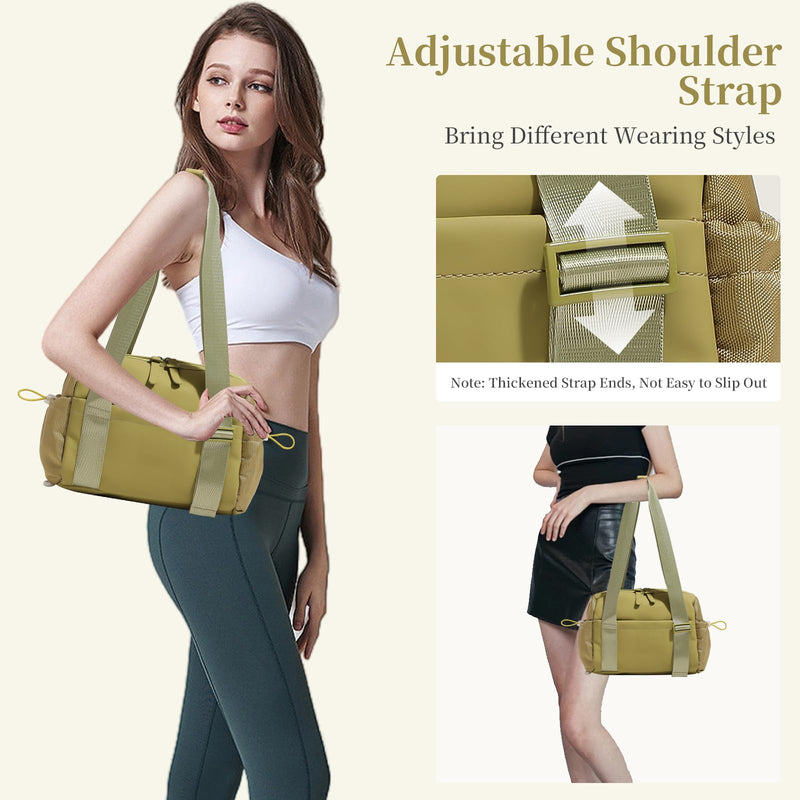 Small Gym Bag for Women Mini Gym Duffle Bag with Wet Compartment,mini duffle Tote Bag small duffle bag for Workout/Sport/Travel (Green) Green