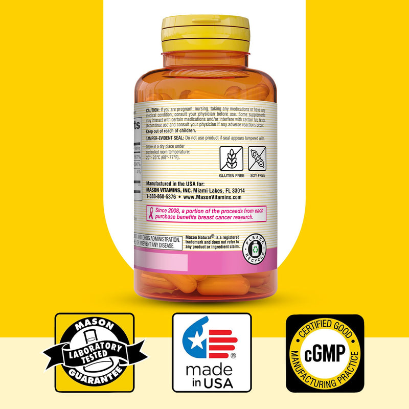 MASON NATURAL 1500mg Collagen with Vitamin C & Biotin, 40 Day Supply | 1500mg hydrolyzed collagen with vitamin C, biotin & calcium for hair, skin & nails plus support for normal joint function Unflavored 120 Count (Pack of 1)