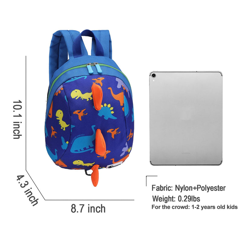 [Australia] - DB Dinosaur Toddler Mini Backpack with Leash, Children Kids Baby Harness Bookbag (Deep Blue) Deep Blue 