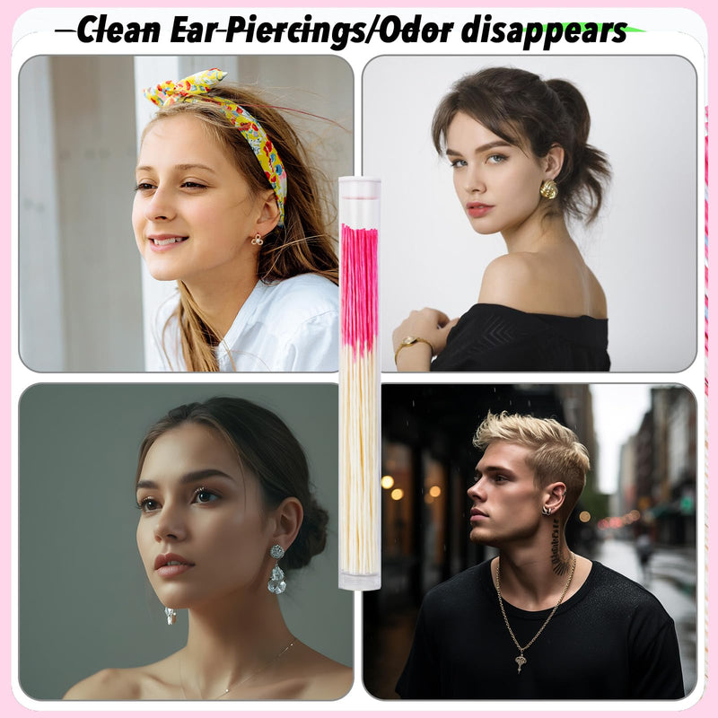 [Australia] - Ear Hole Cleaner 300PCS Ear Piercing Cleaner Floss,5 Colors Earring Hole Cleaner for Girls Women Men,Disposable Piercing Cleaner Floss Ear Piercing Care Cleaning Tool (A-5colors) A-5colors 