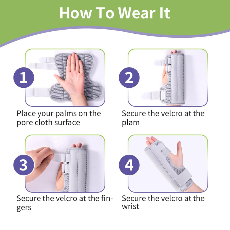 Trigger Finger Splint, Finger Brace Joint Stabilizer, Hand Brace with Finger Support, Middle and Pinky Broken Finger Splint, Adjustable Hand and Wrist Support (M) Medium