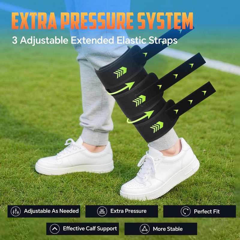 [Australia] - Calf Brace for Shin Splint Relief, Adjustable Calf Compression Sleeve Men Women, Shin Splint Support for Lower Leg Pain Relief, Torn Muscle, Sprain, Swelling, Running, Fitness, Hiking (2 Pack) 2 