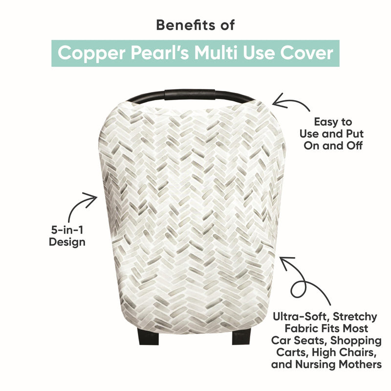 [Australia] - Copper Pearl Multi-Use Cover: Car Seat Covers, Nursing Cover, and Stroller Cover for Sun - Stretchy Fabric, All-Season Use, Stylish Designs, Easy Access for Moms - North 