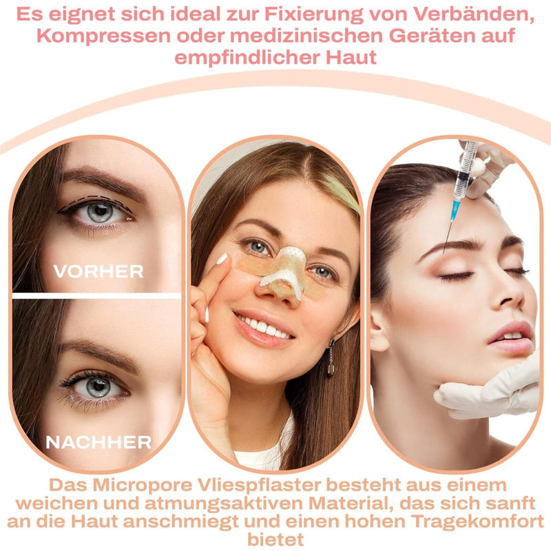 [Australia] - 3M Micropore Tape Non-Woven Plaster Skin Colors with Application Tips by P-Beauty - Medical Adhesive Tape Eyelash Extension, Skin Plaster Hypoallergenic, Breathable, Waterproof (1.25cmx9.14m, 1 Roll) 1.25cm 
